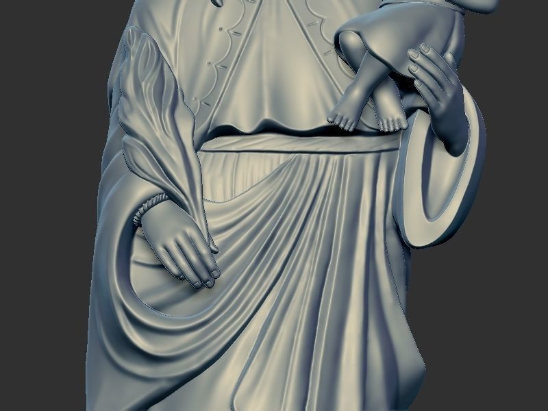 Mary with Chilld Jesus 3D print model_7