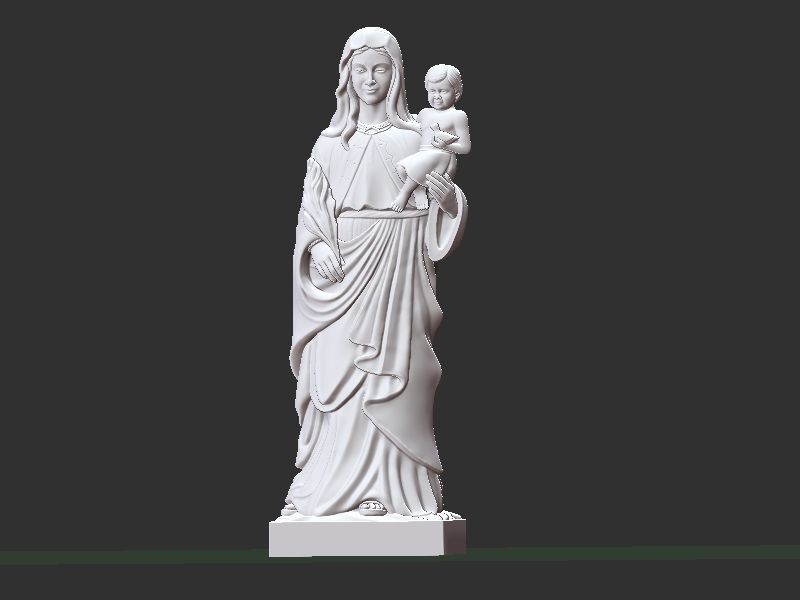 Mary with Chilld Jesus 3D print model_23