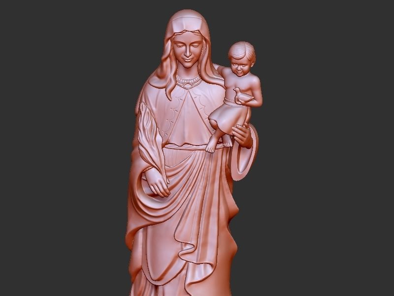 Mary with Chilld Jesus 3D print model_16