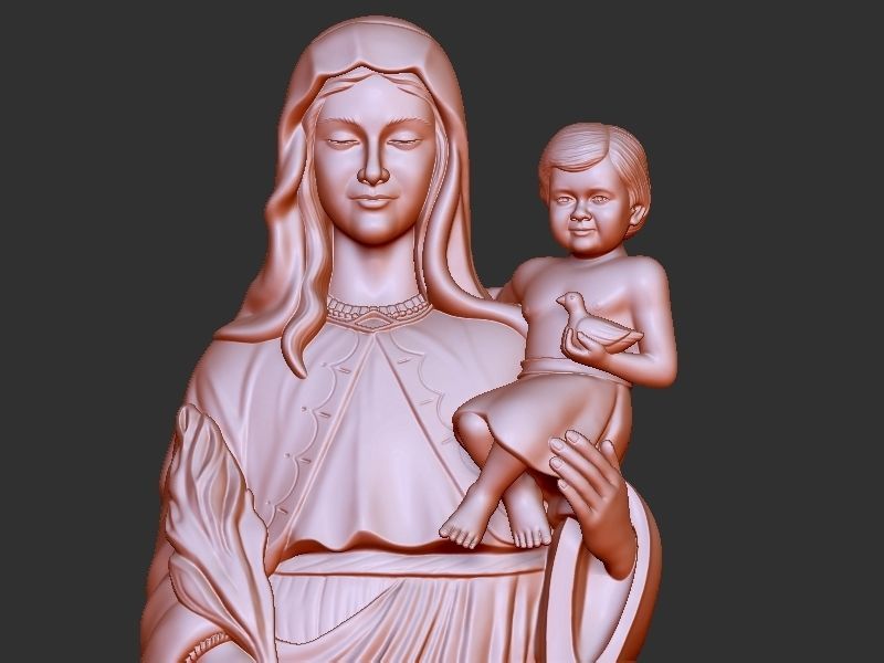 Mary with Chilld Jesus 3D print model_15