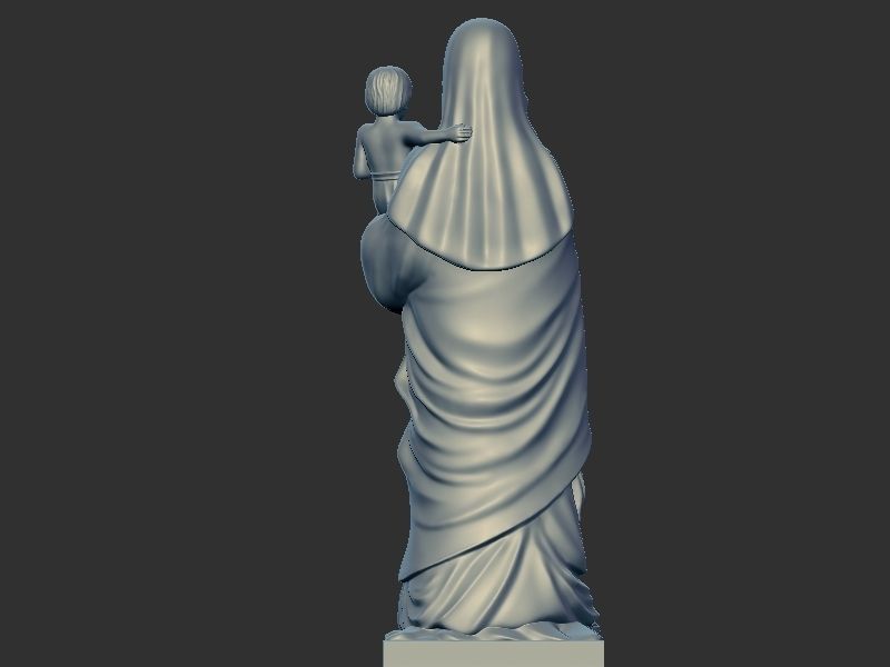 Mary with Chilld Jesus 3D print model_3