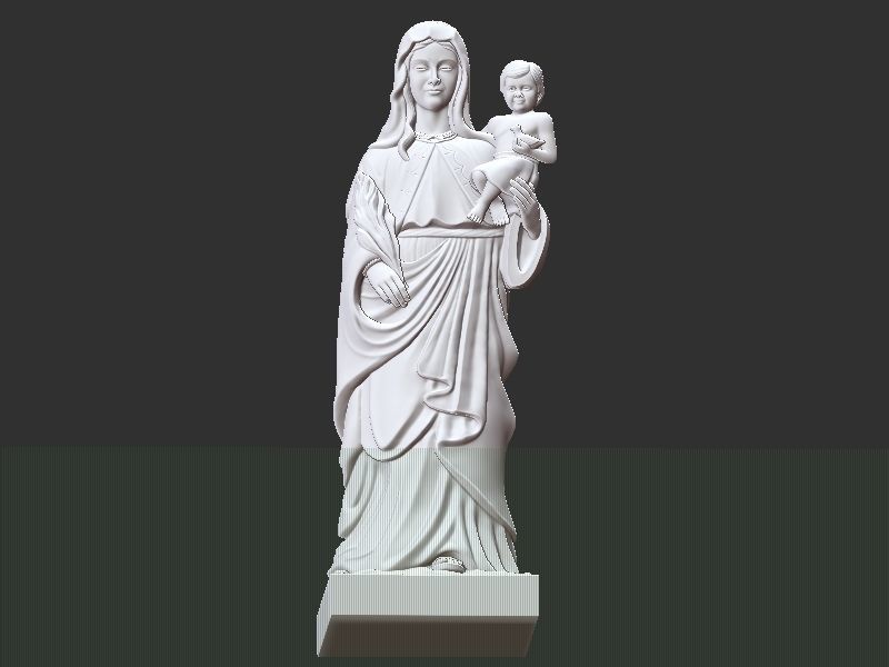Mary with Chilld Jesus 3D print model_21