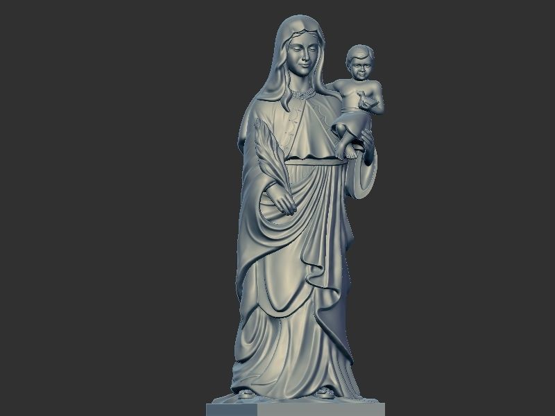 Mary with Chilld Jesus 3D print model_5