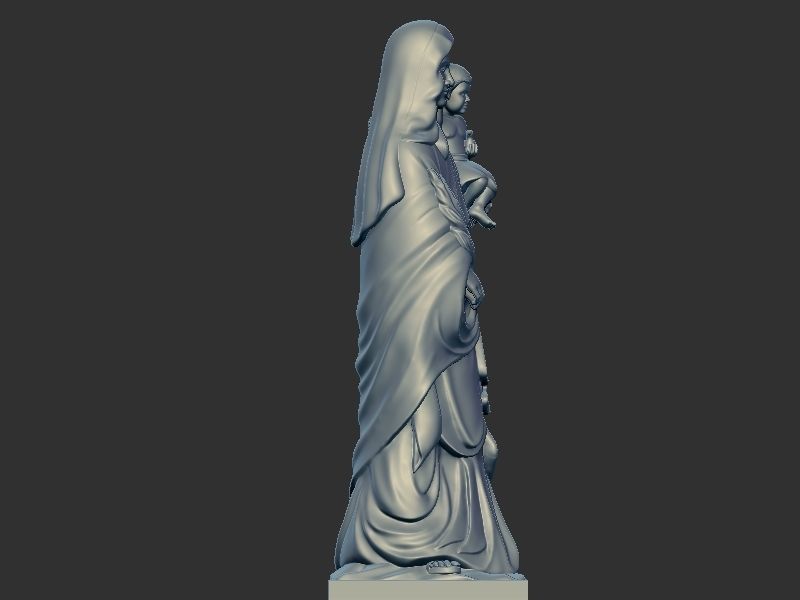 Mary with Chilld Jesus 3D print model_4