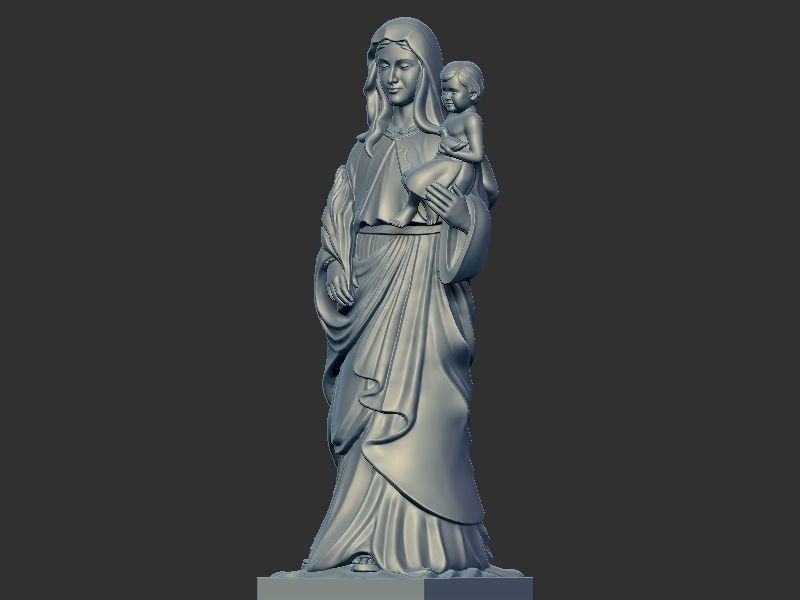 Mary with Chilld Jesus 3D print model_1