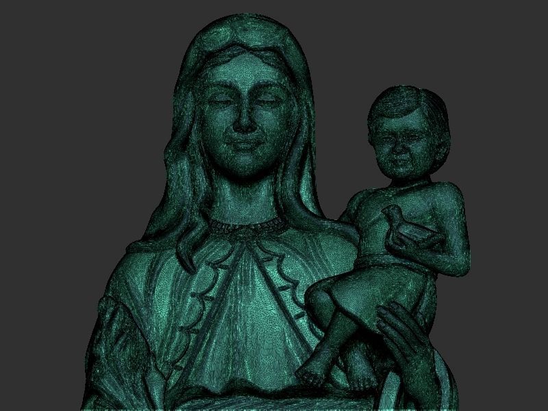 Mary with Chilld Jesus 3D print model_17