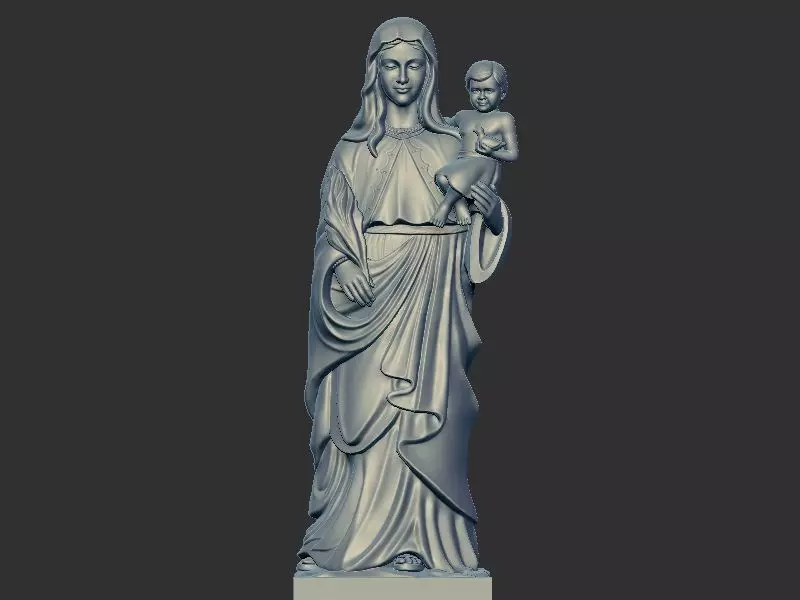 Mary with Chilld Jesus 3D print model_0