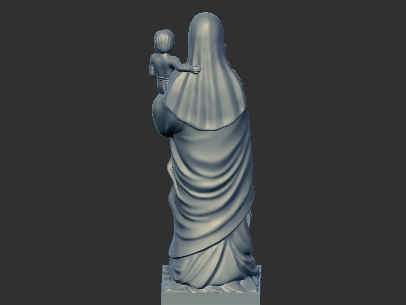 Mary with Chilld Jesus 3D print model_12