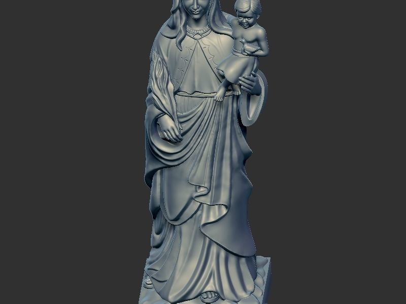 Mary with Chilld Jesus 3D print model_10