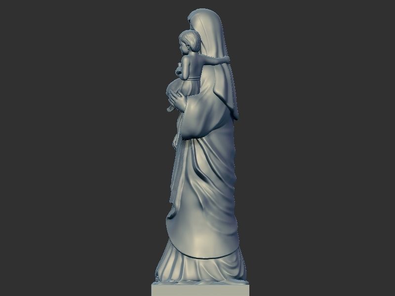 Mary with Chilld Jesus 3D print model_2