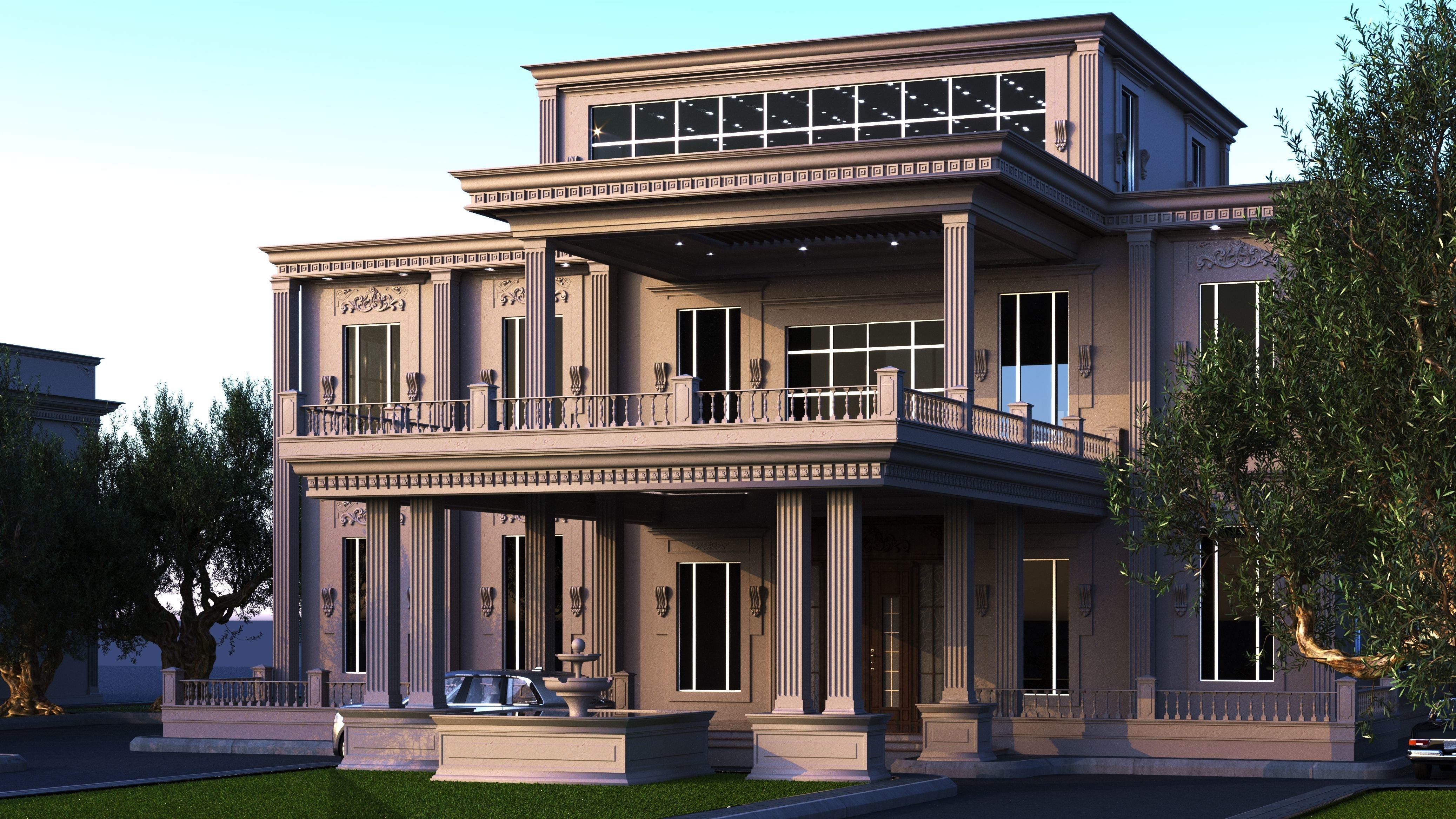 classic villa  3D model_1