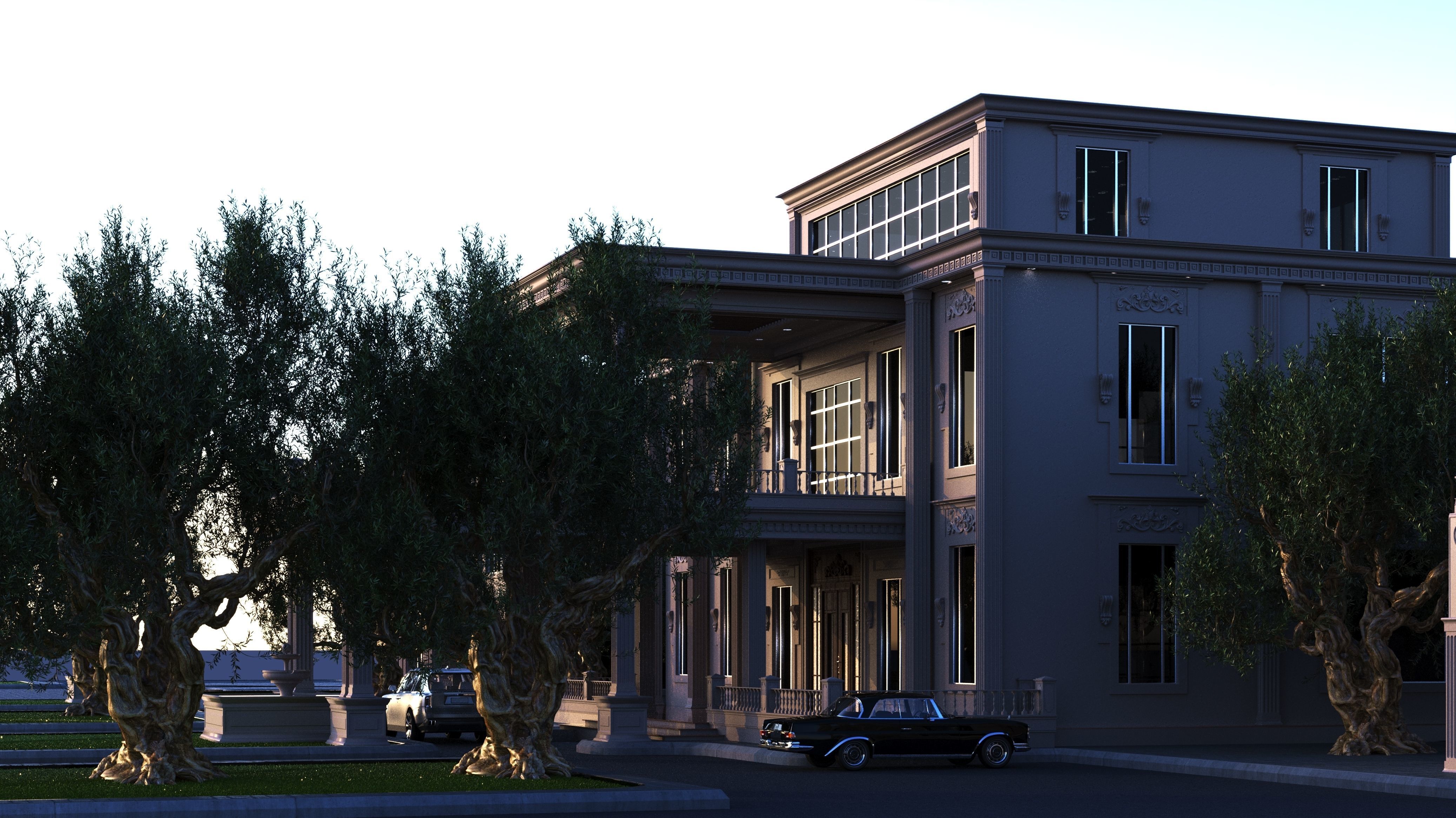 classic villa  3D model_3