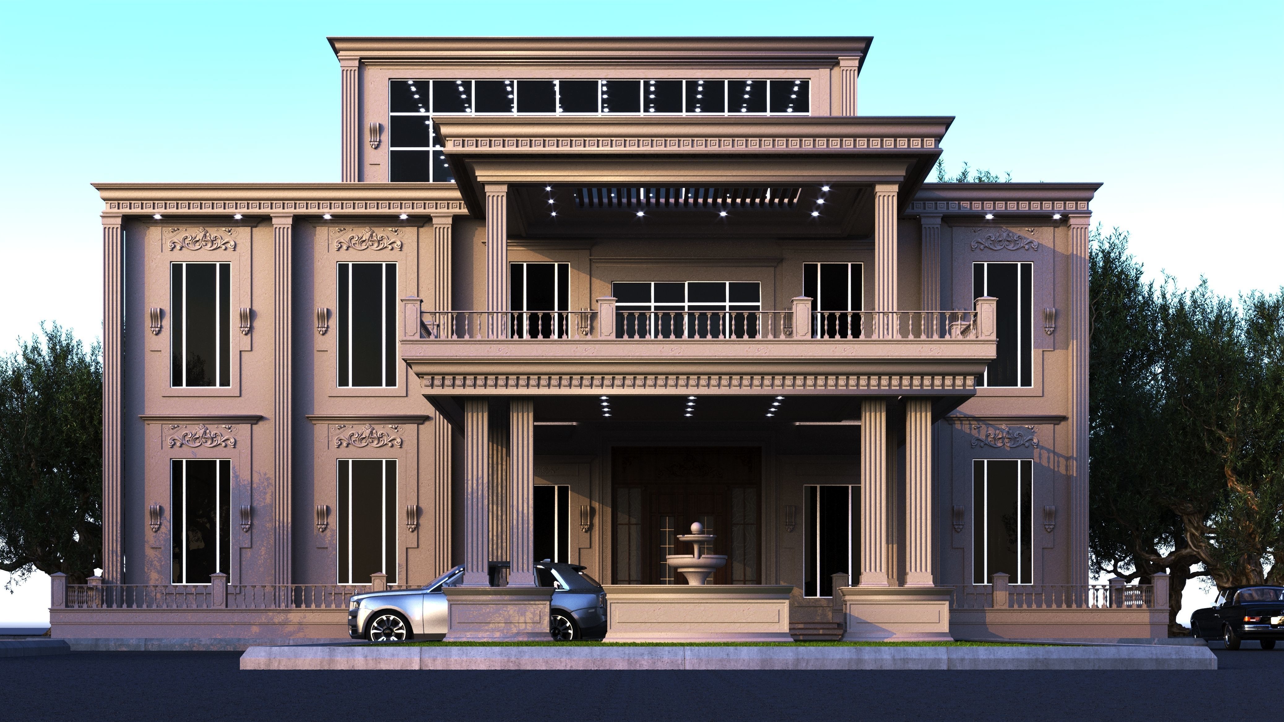 classic villa  3D model_2