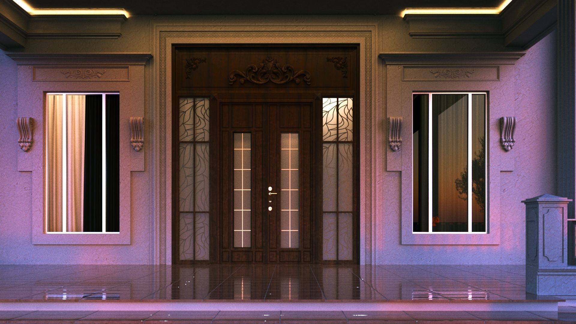 classic villa  3D model_4