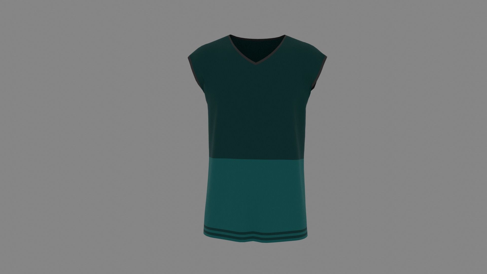 T-shirt mannequin wearing teal shirt Low-poly 3D model_1