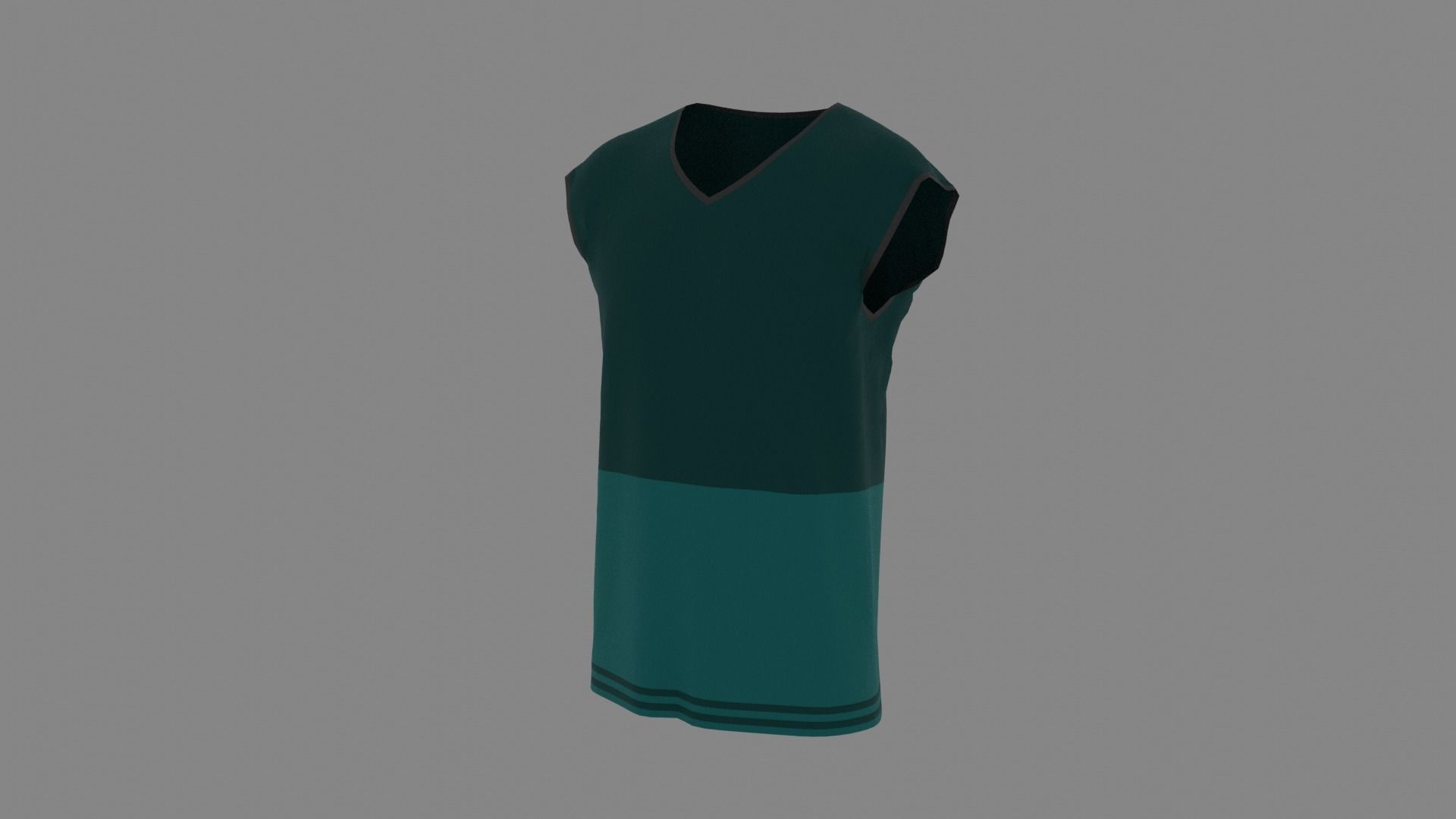 T-shirt mannequin wearing teal shirt Low-poly 3D model_2