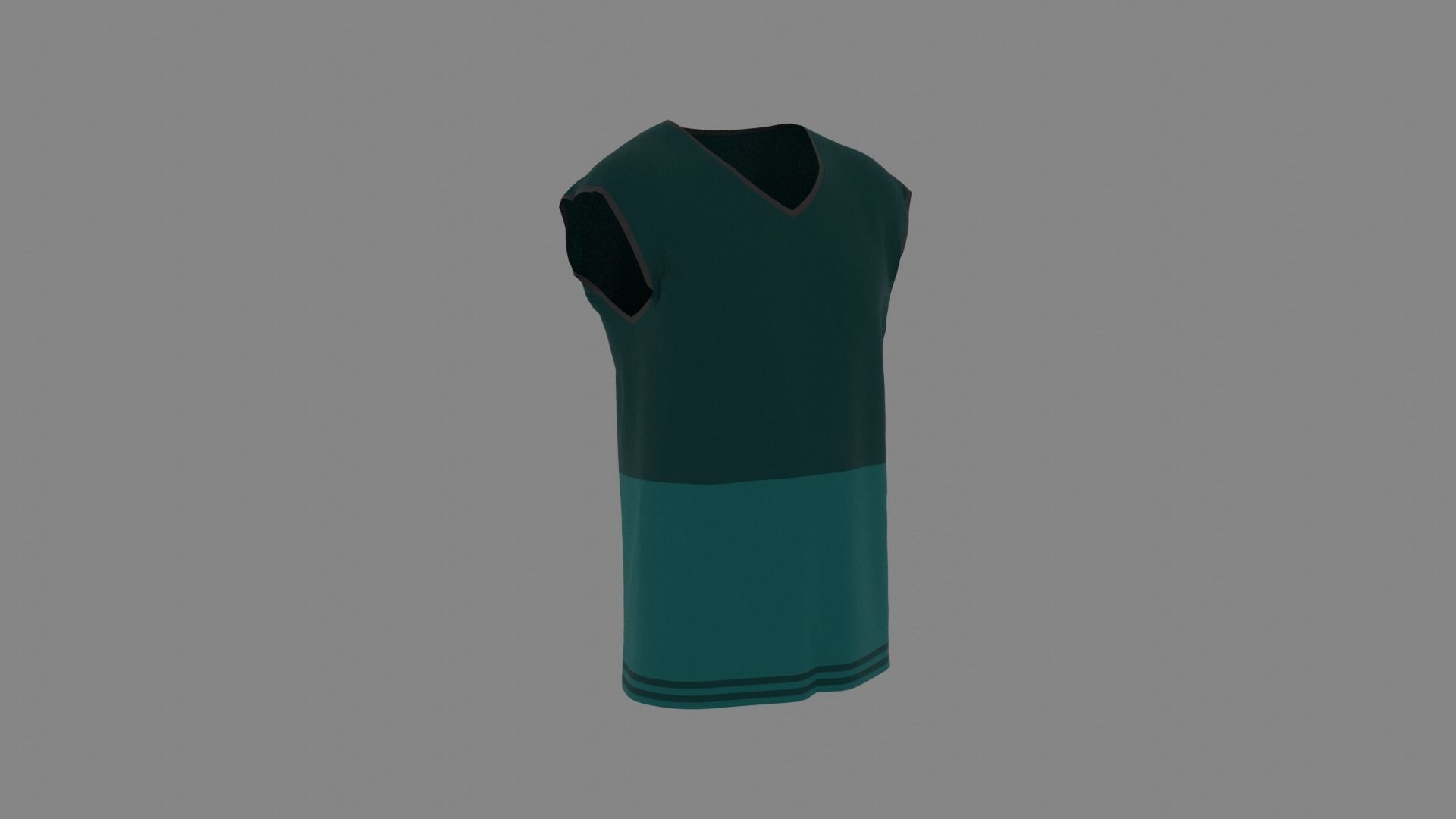 T-shirt mannequin wearing teal shirt Low-poly 3D model_3