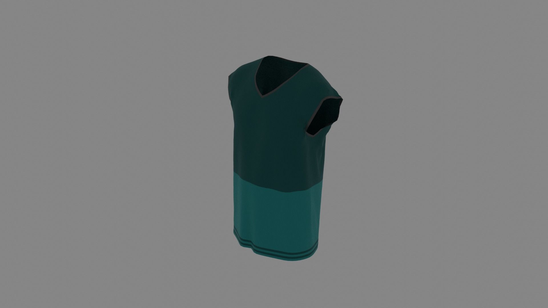 T-shirt mannequin wearing teal shirt Low-poly 3D model_5