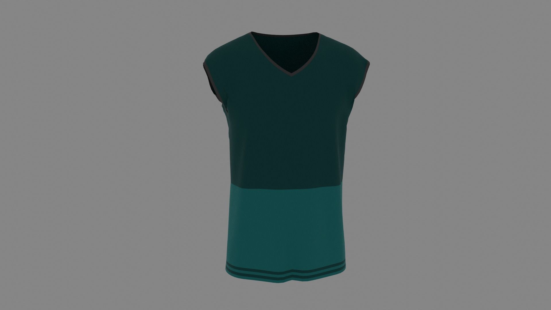 T-shirt mannequin wearing teal shirt Low-poly 3D model_7