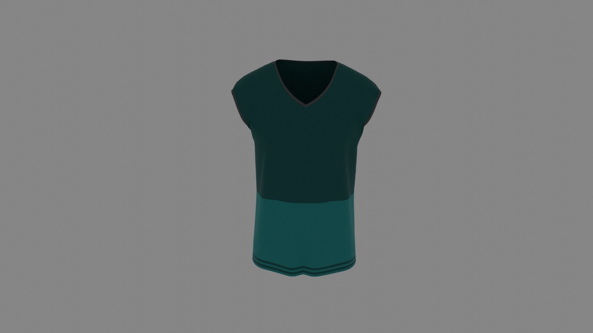 T-shirt mannequin wearing teal shirt Low-poly 3D model_4