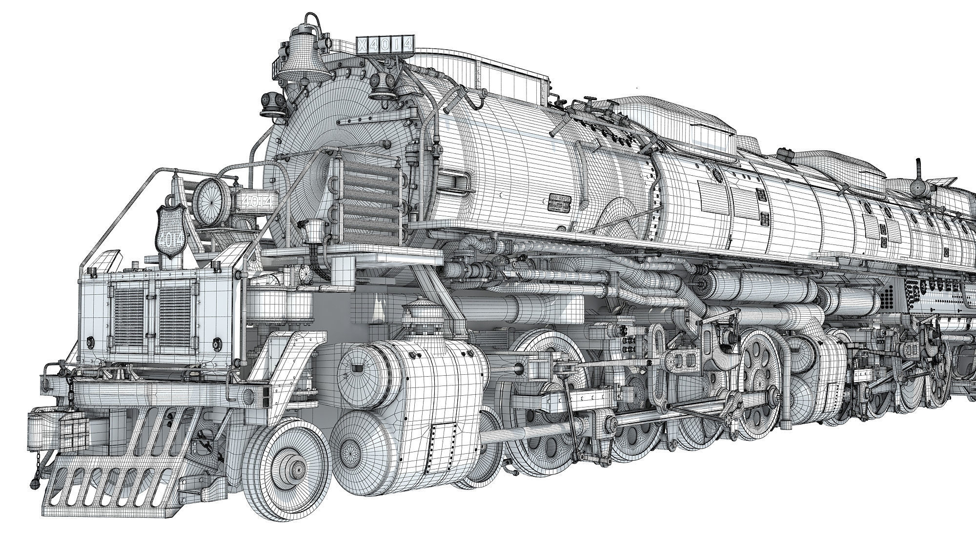 Steam Locomotive Big Boy Train 3D model_26