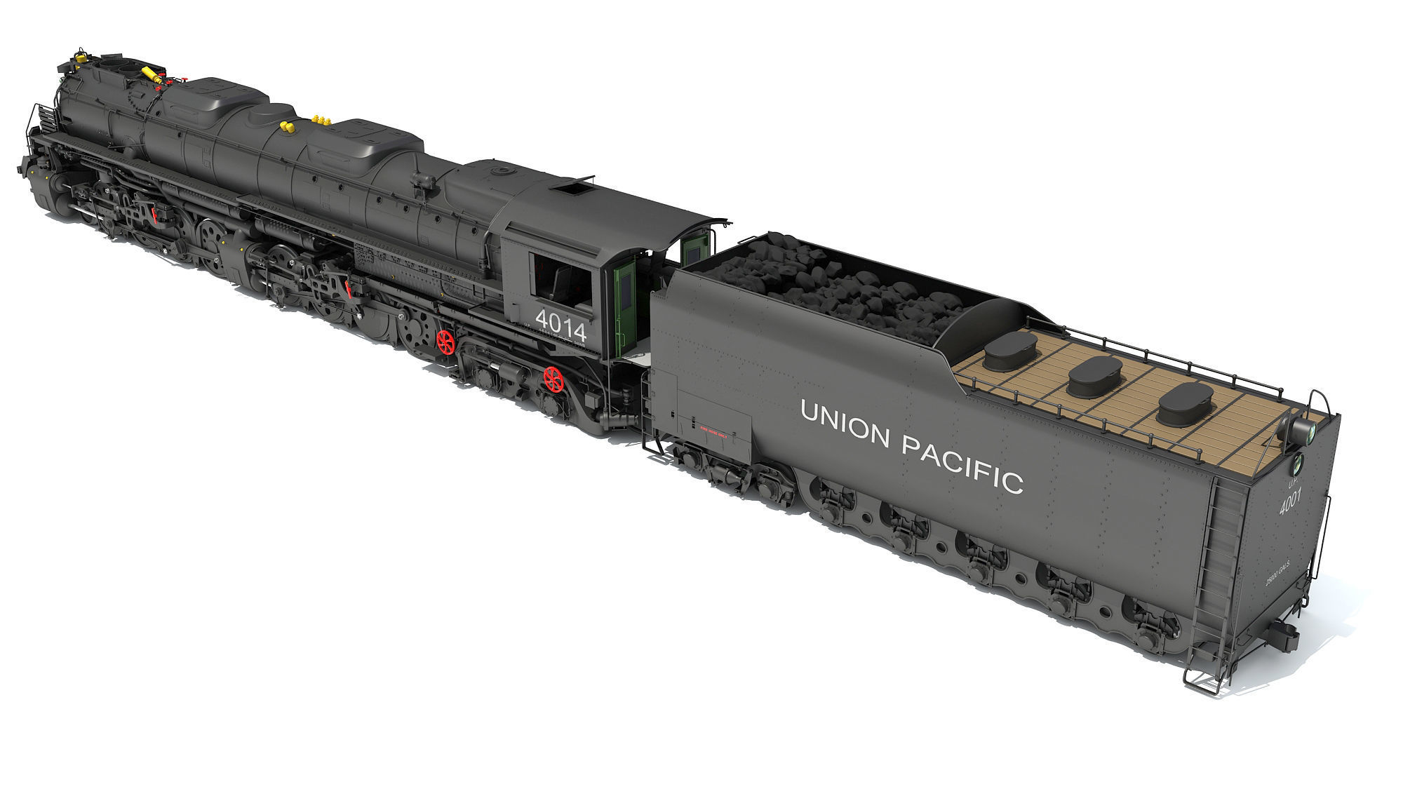 Steam Locomotive Big Boy Train 3D model_4