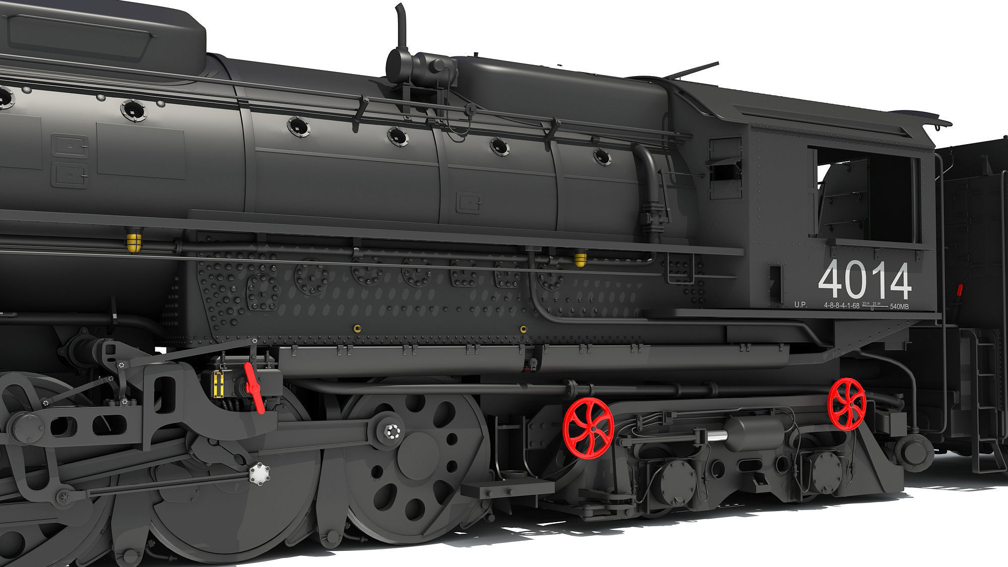 Steam Locomotive Big Boy Train 3D model_15