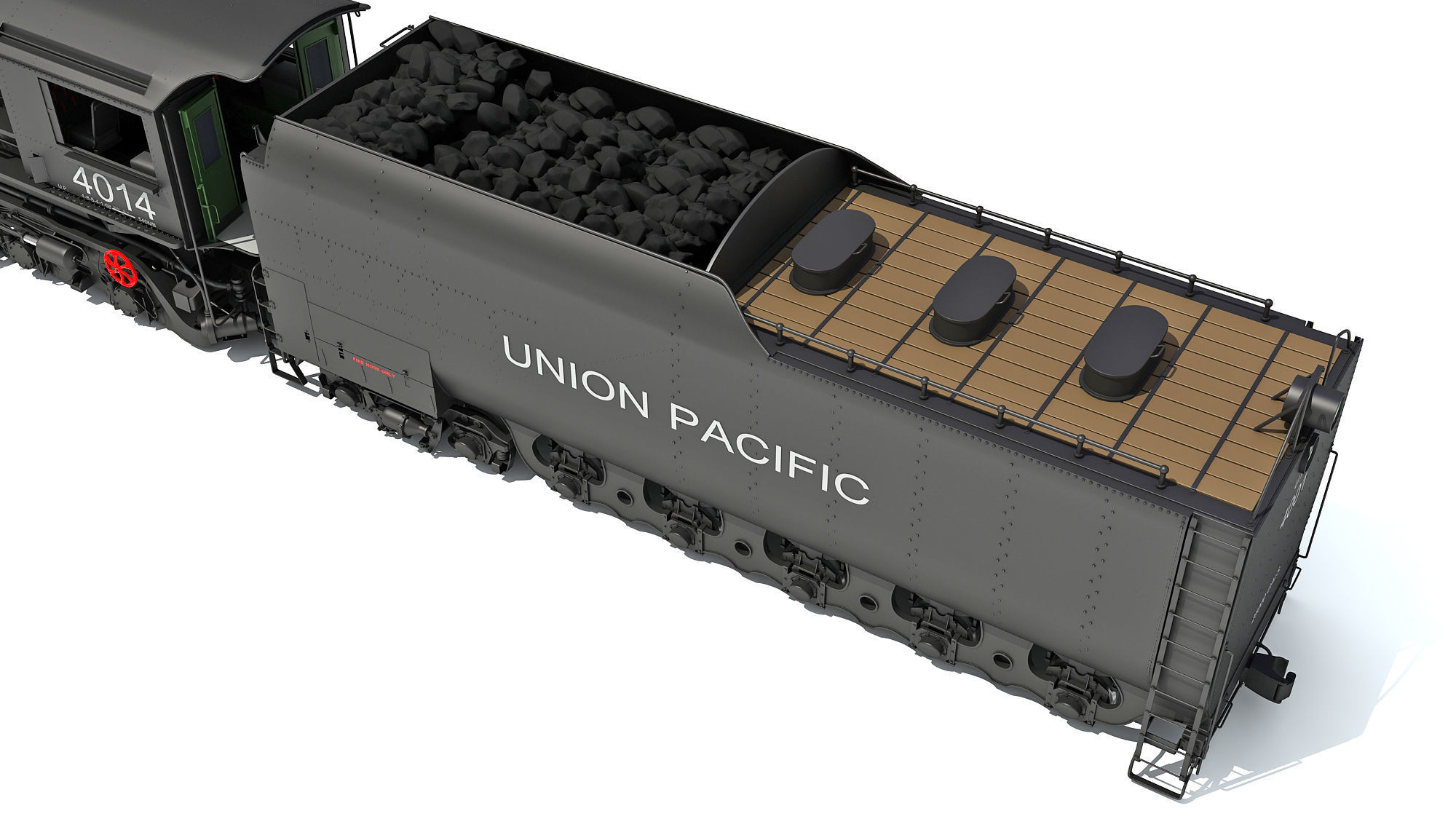 Steam Locomotive Big Boy Train 3D model_20