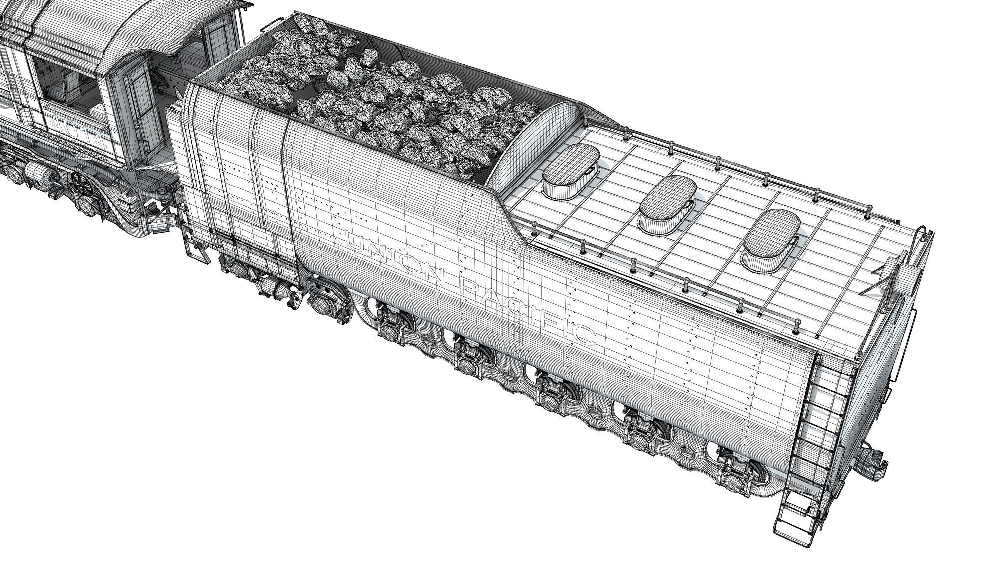 Steam Locomotive Big Boy Train 3D model_28