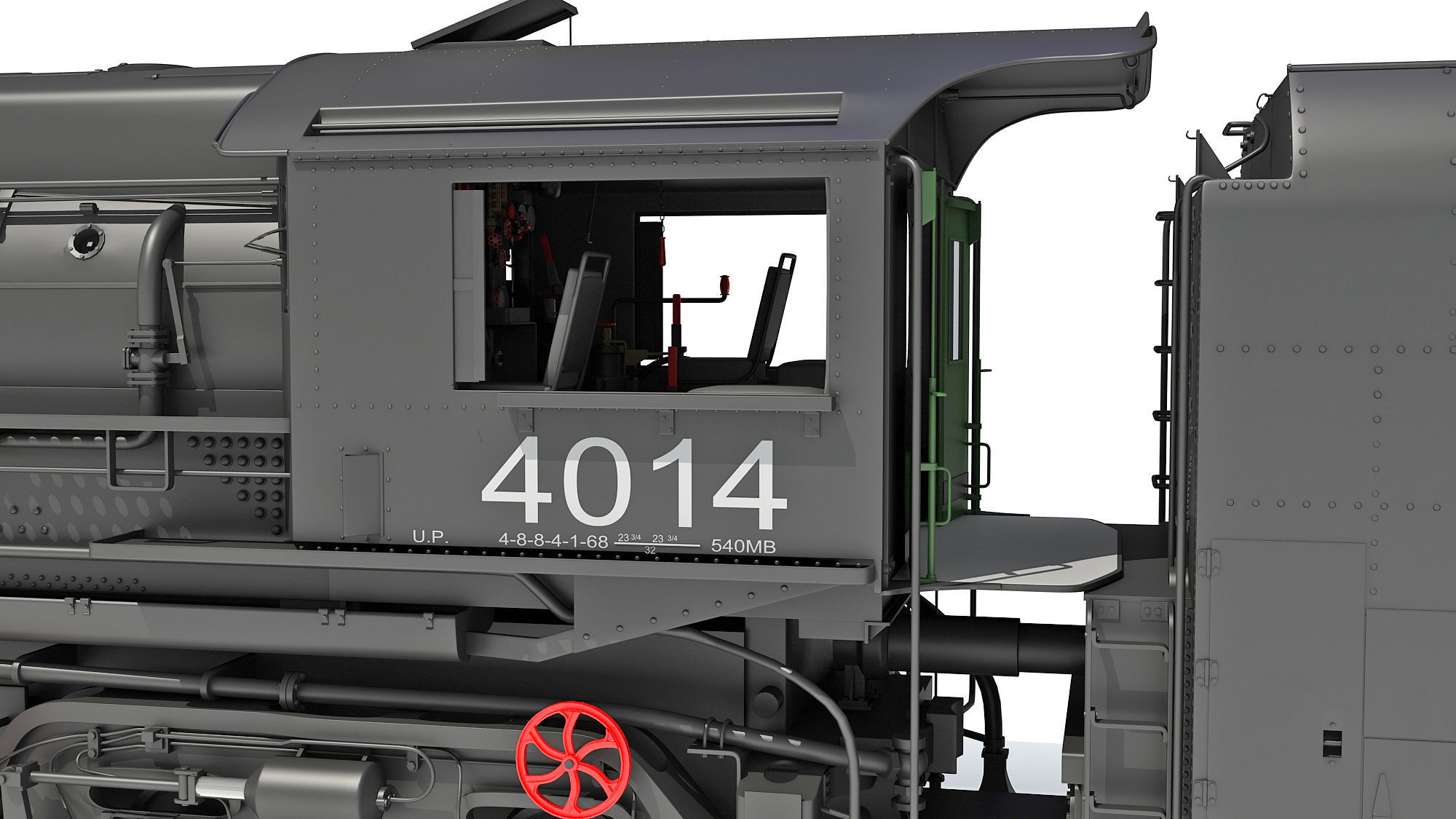 Steam Locomotive Big Boy Train 3D model_19