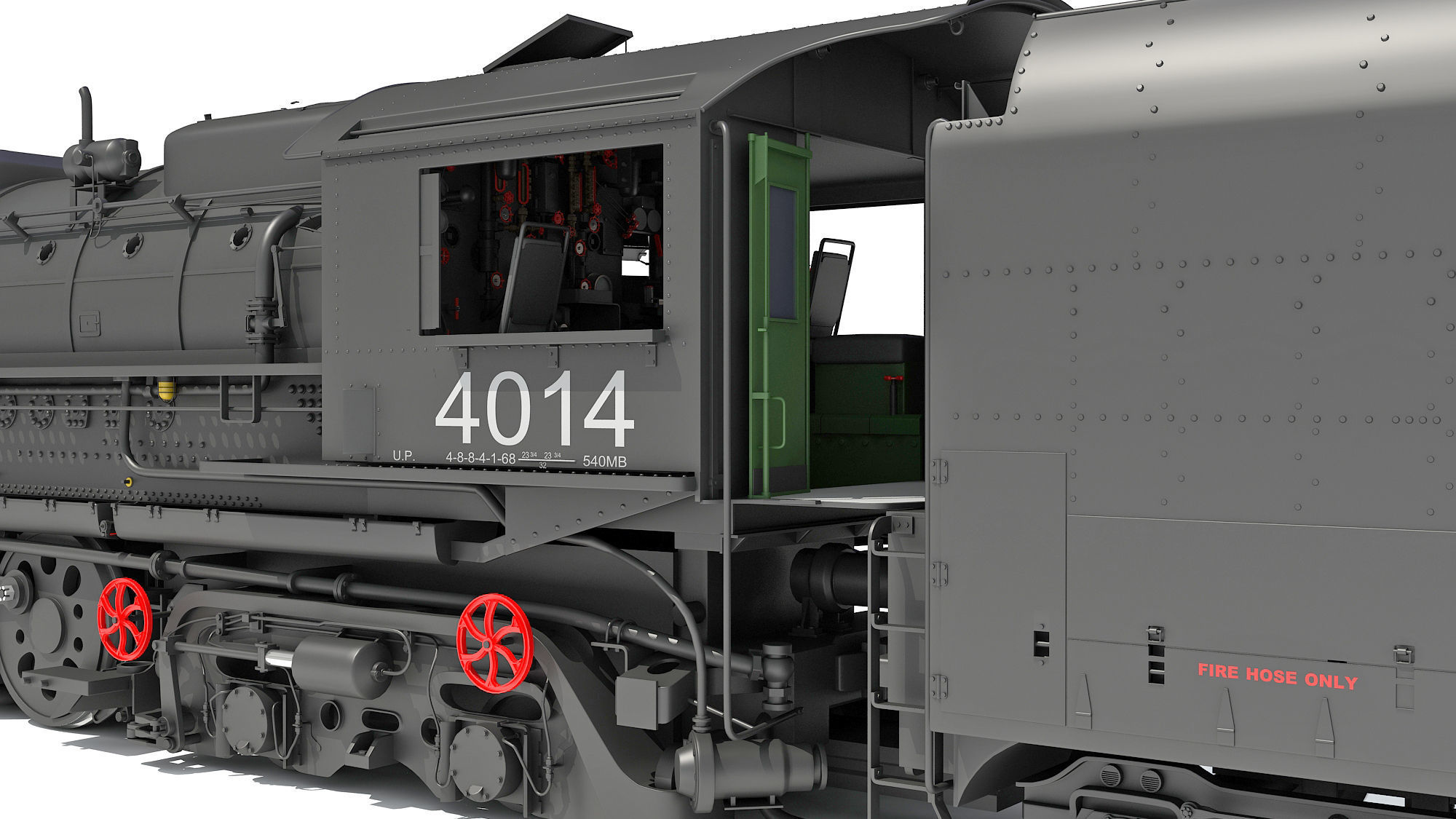 Steam Locomotive Big Boy Train 3D model_18