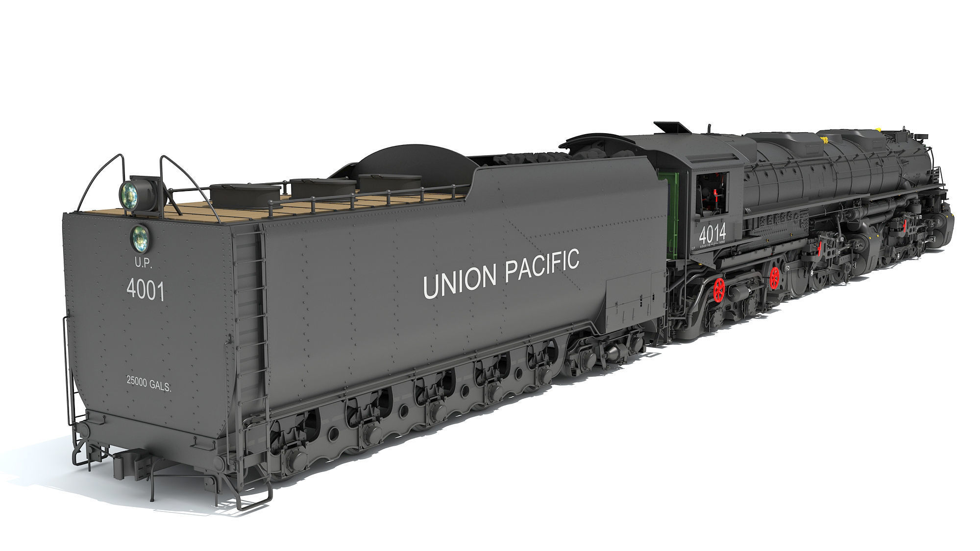 Steam Locomotive Big Boy Train 3D model_6