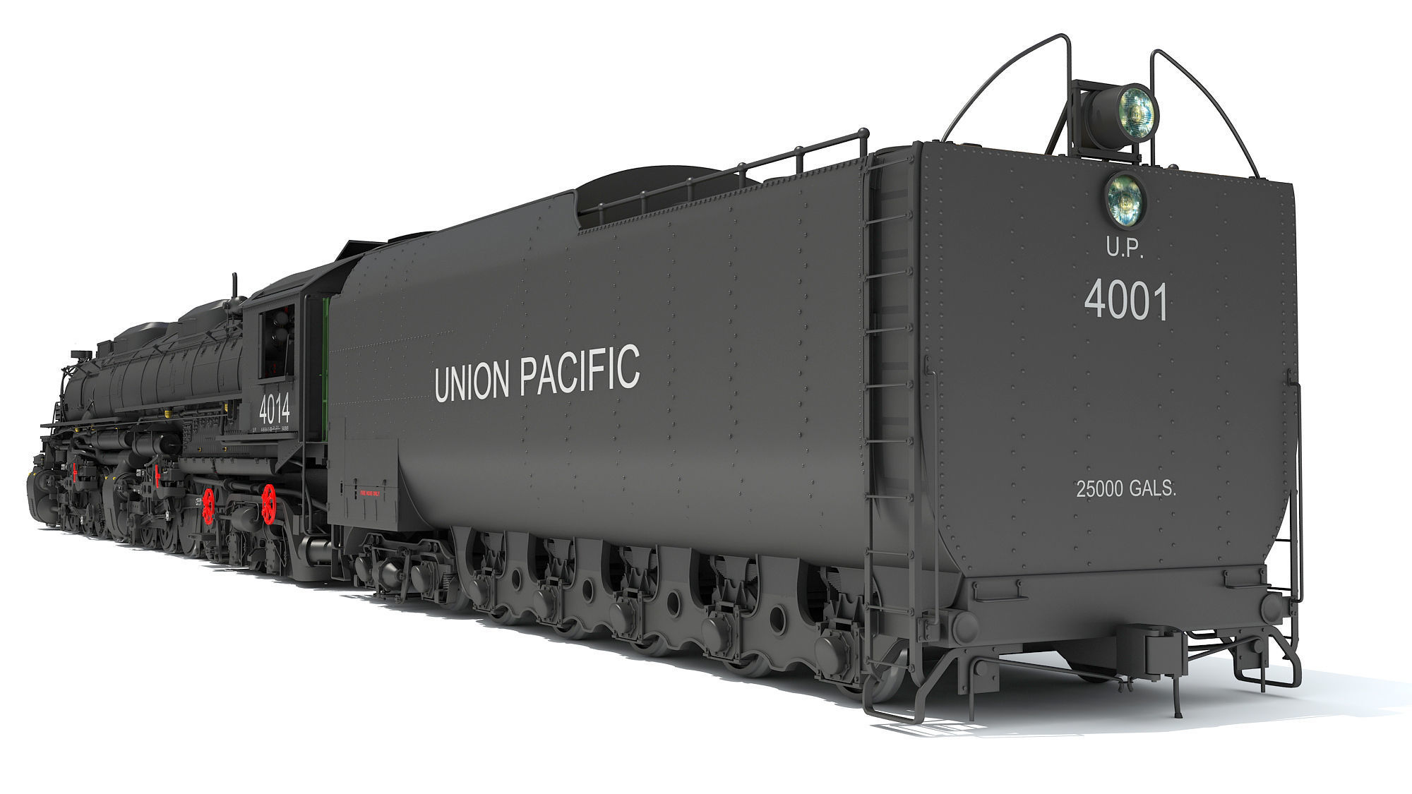 Steam Locomotive Big Boy Train 3D model_5