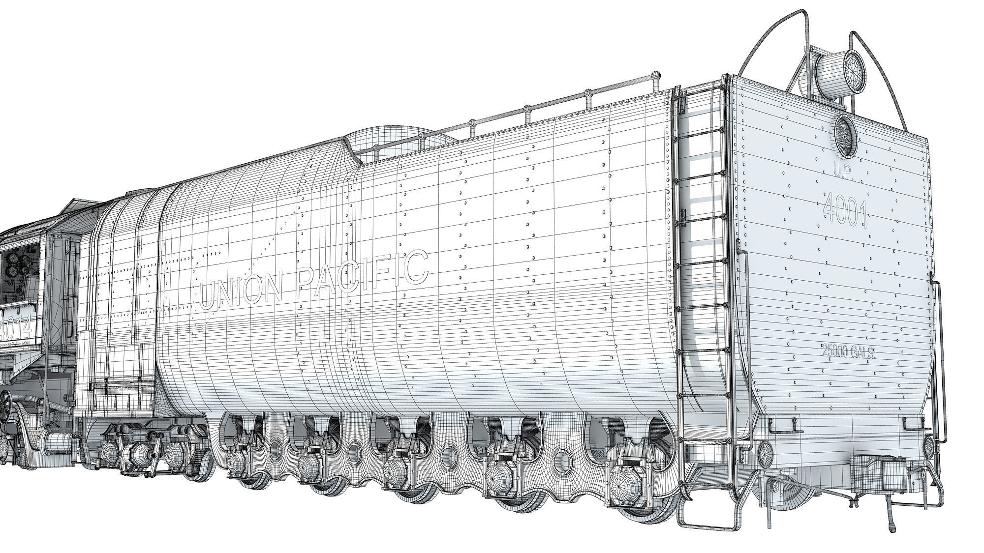 Steam Locomotive Big Boy Train 3D model_27