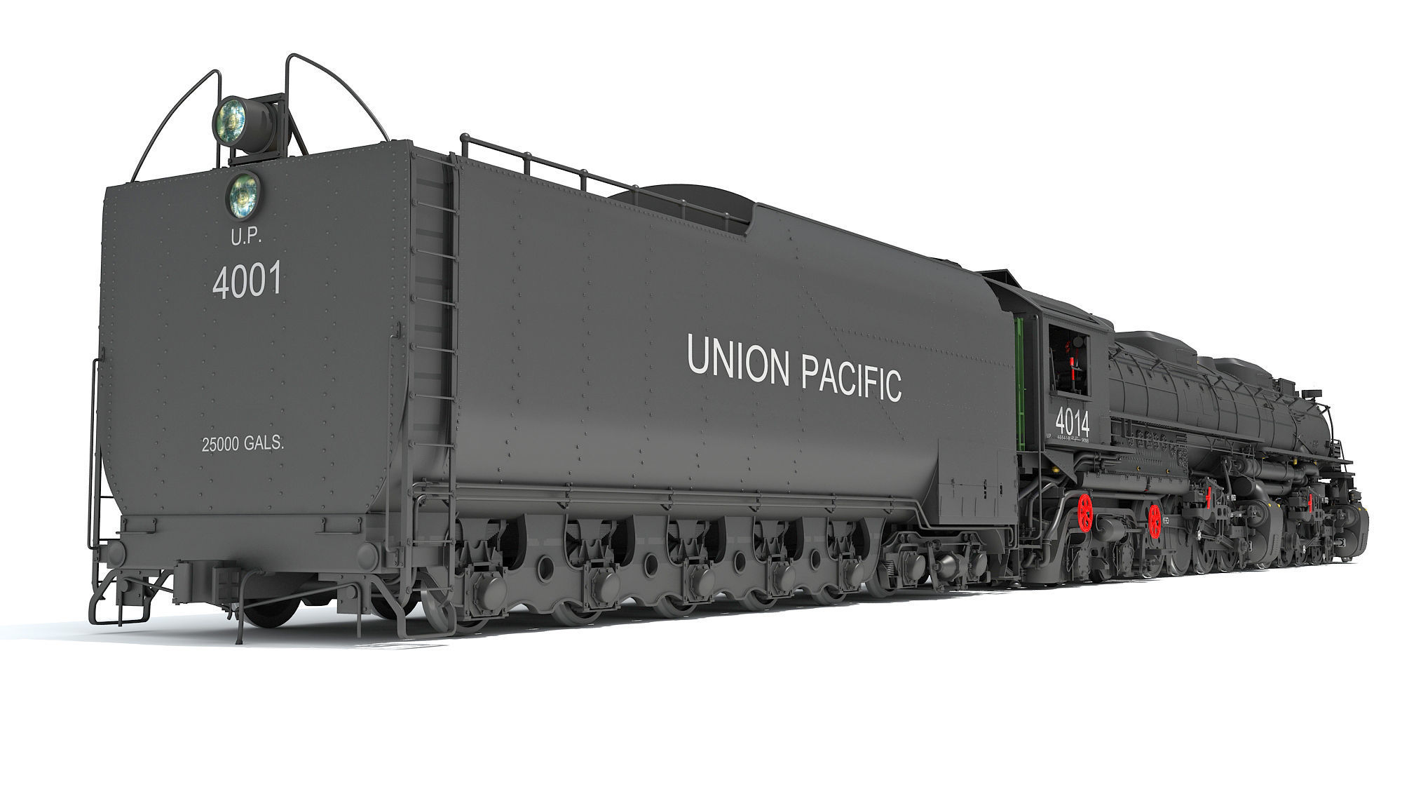 Steam Locomotive Big Boy Train 3D model_7