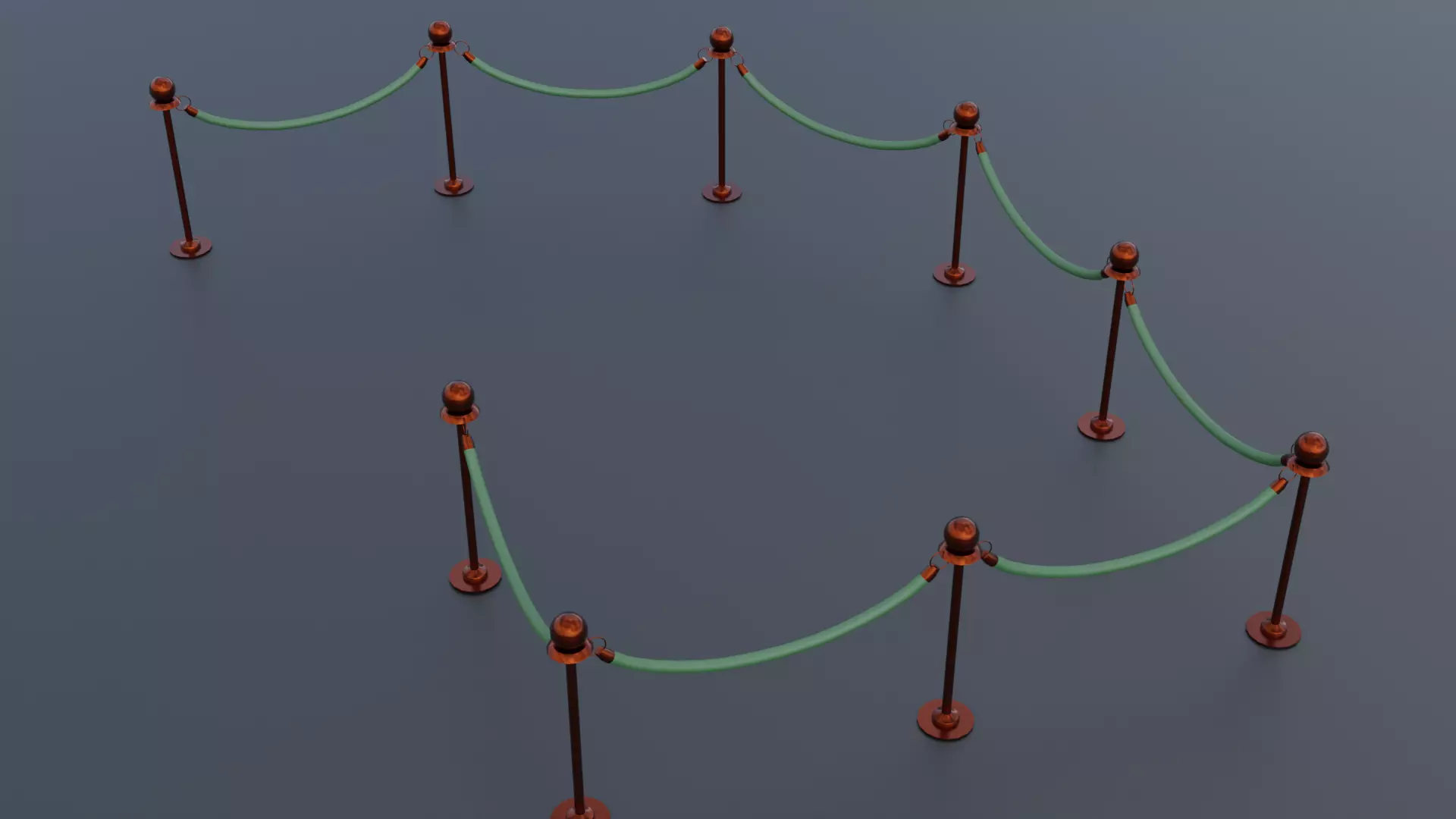 Velvet Rope LowPoly Free low-poly 3D model