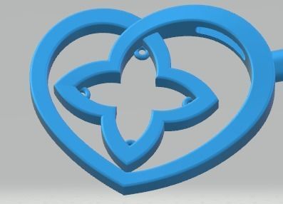 YD260 rose gold heart pendant necklace 3D print model_16