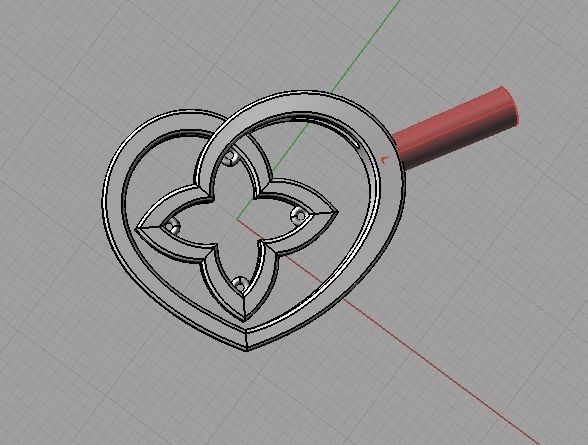 YD260 rose gold heart pendant necklace 3D print model_17