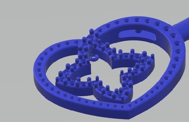 YD260 rose gold heart pendant necklace 3D print model_6