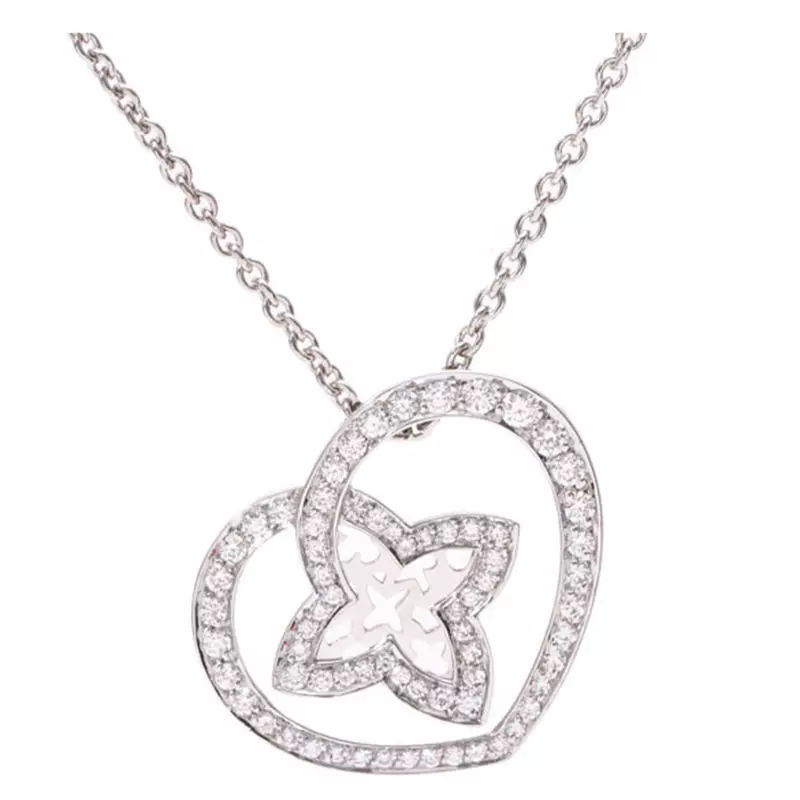 YD260 rose gold heart pendant necklace 3D print model_0