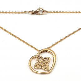 YD260 rose gold heart pendant necklace 3D print model_10