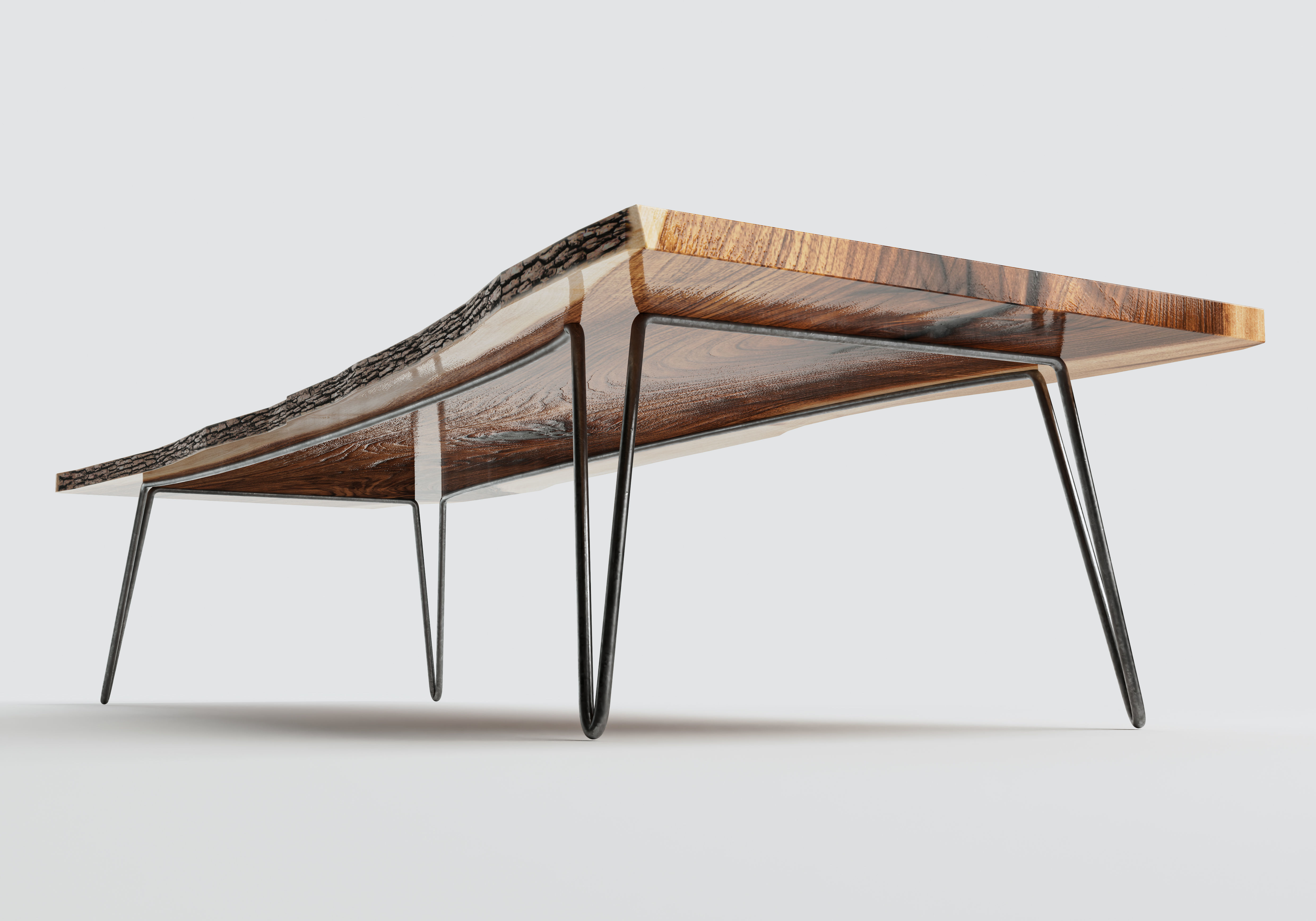 Wooden Conference Room Table 3D model_3