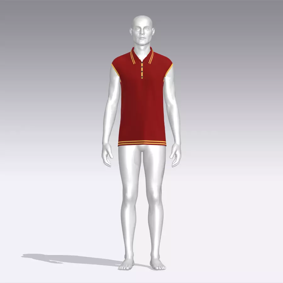 T-shirt male mannequin wearing polo shirt Low-poly 3D model_0