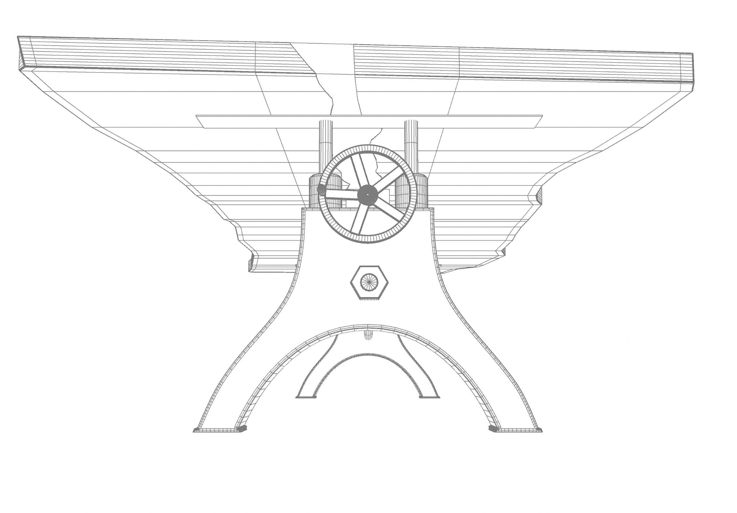 Wooden Slab Boardroom Table Resin Inlay 3D model_10
