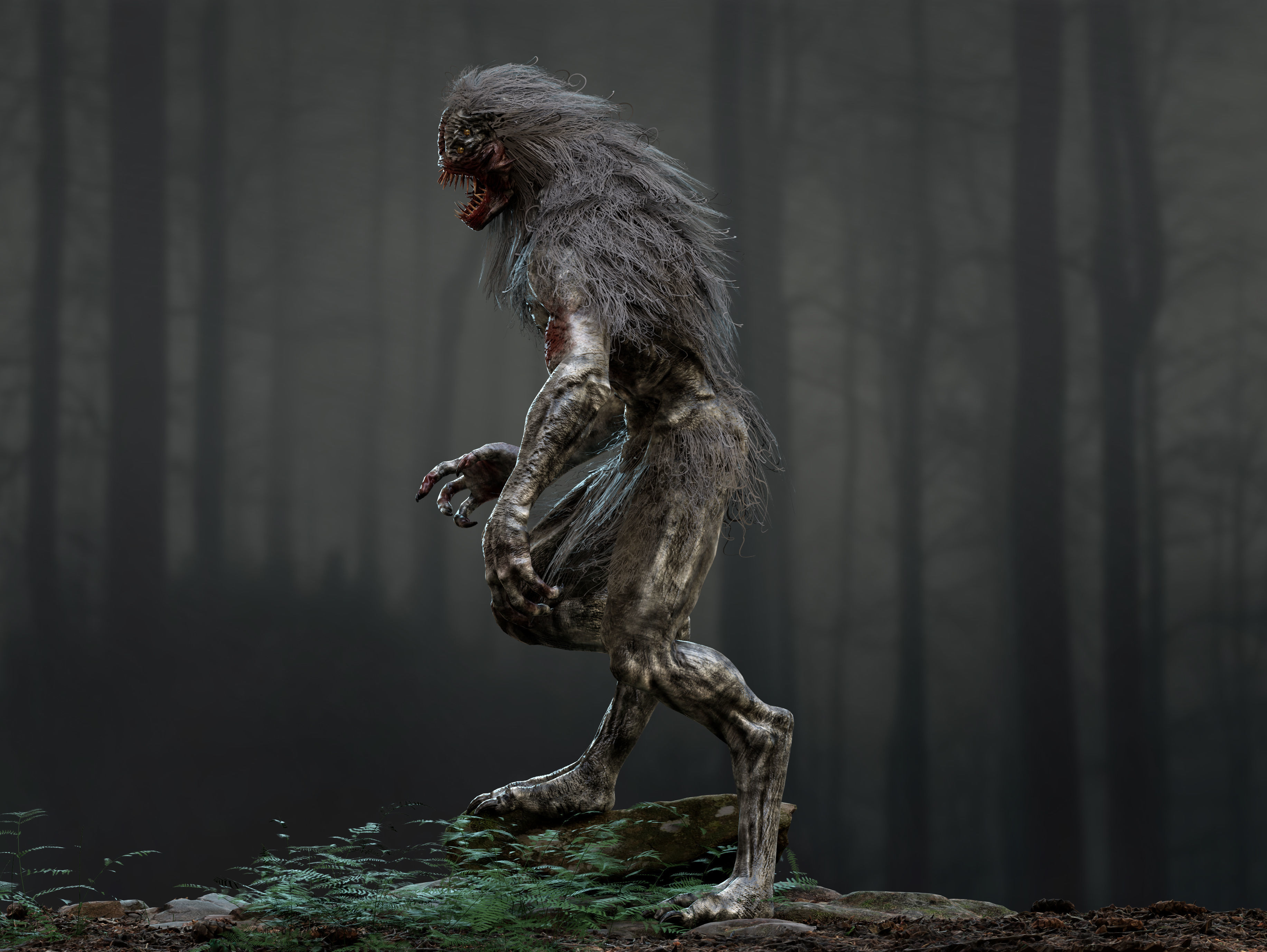 Wendigo Low-poly 3D model_2