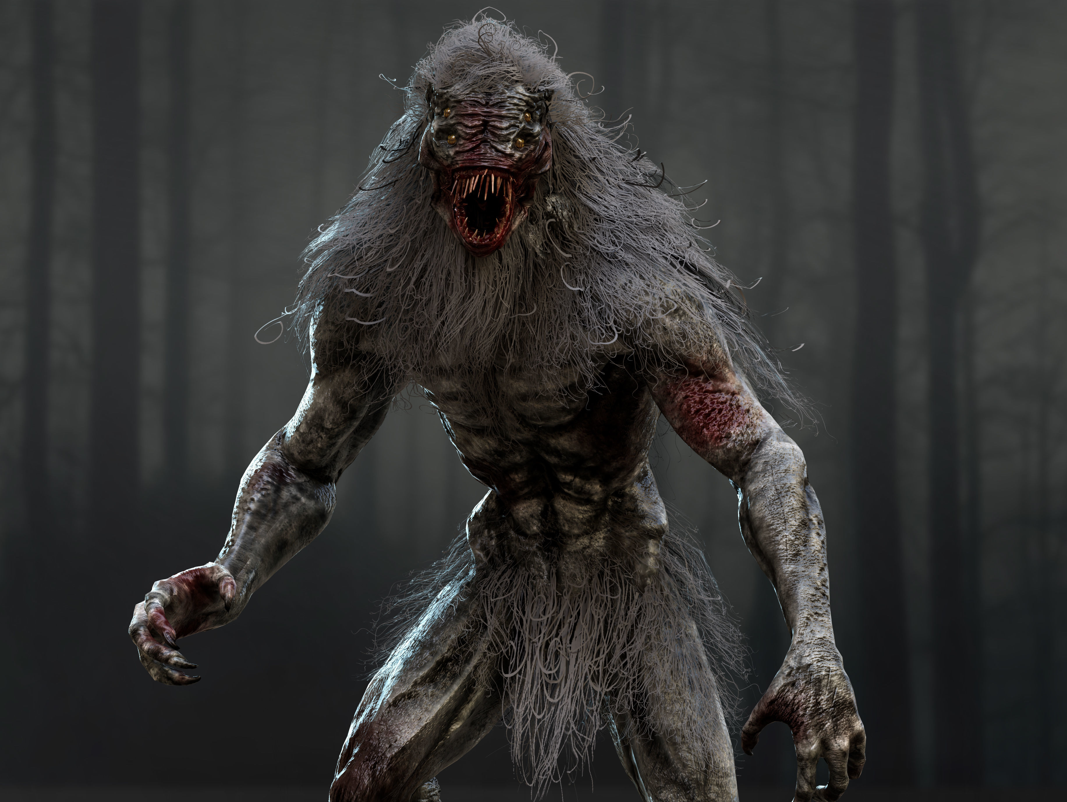 Wendigo Low-poly 3D model_5