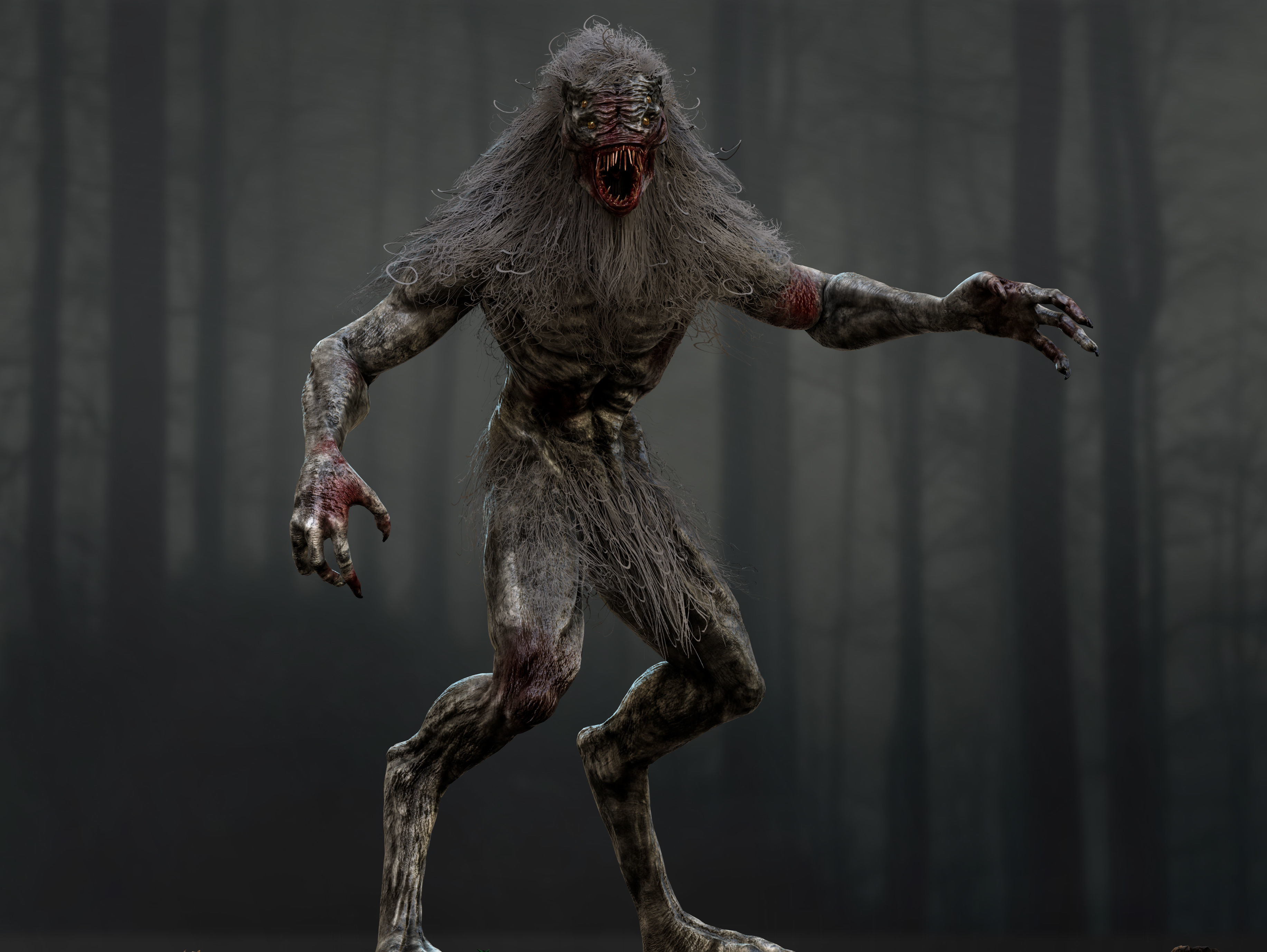 Wendigo Low-poly 3D model_7
