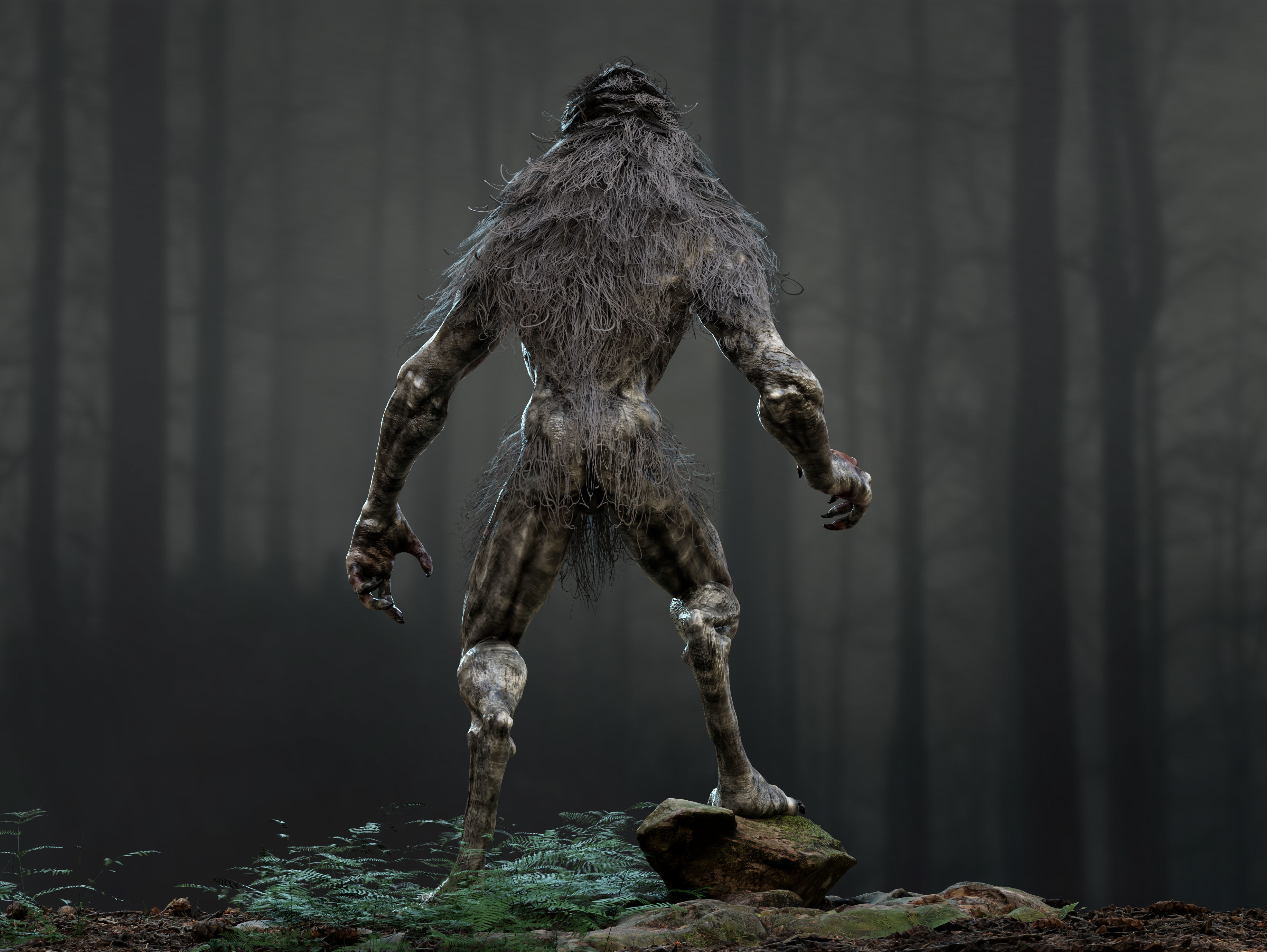 Wendigo Low-poly 3D model_4