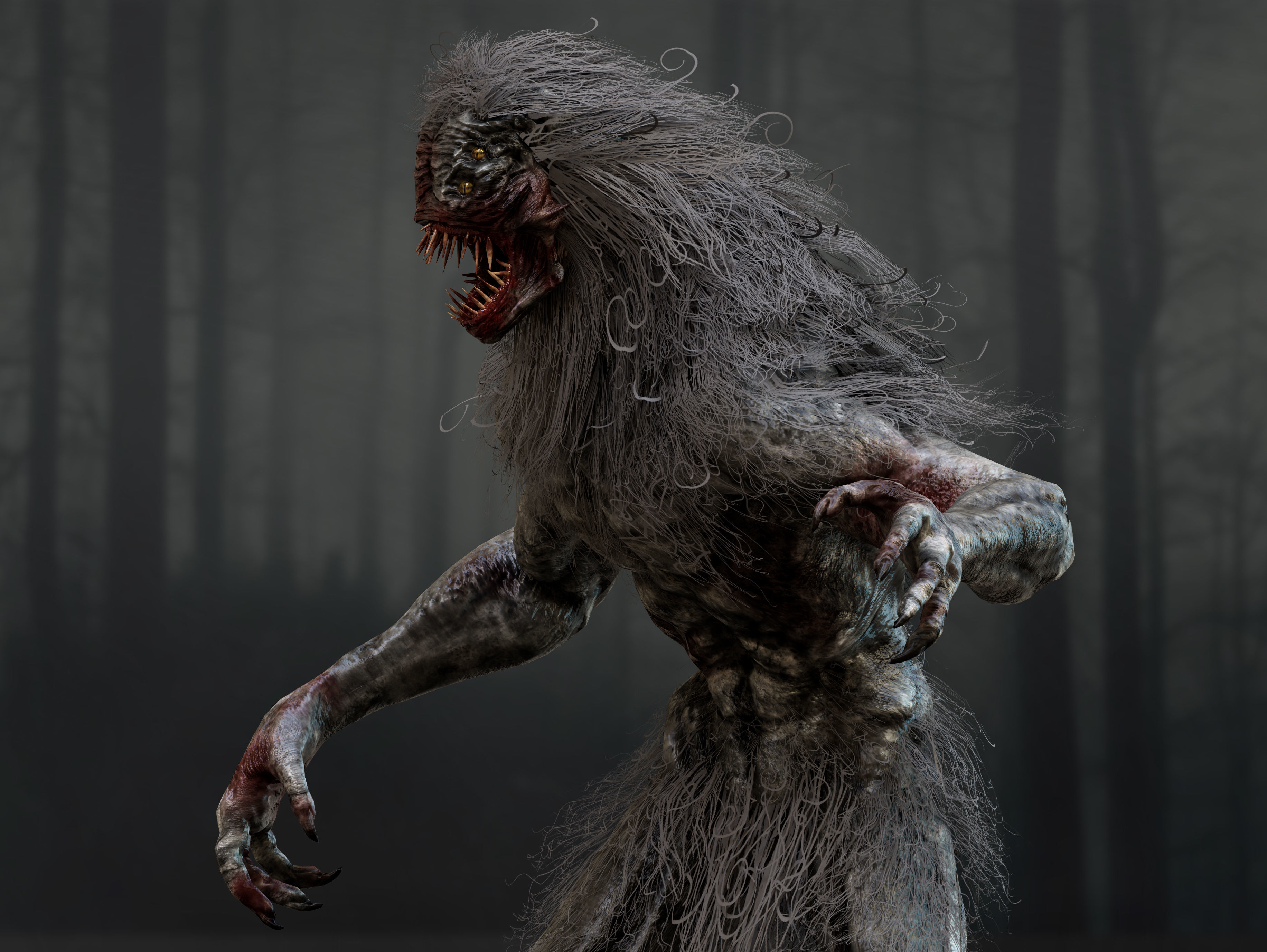 Wendigo Low-poly 3D model_8