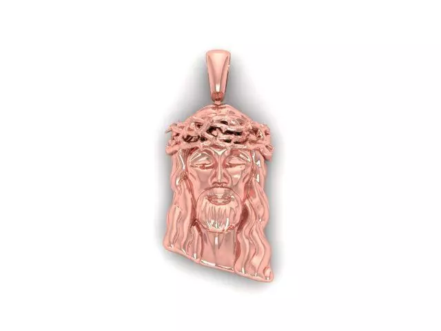 Jesus face pendant 3D model_0